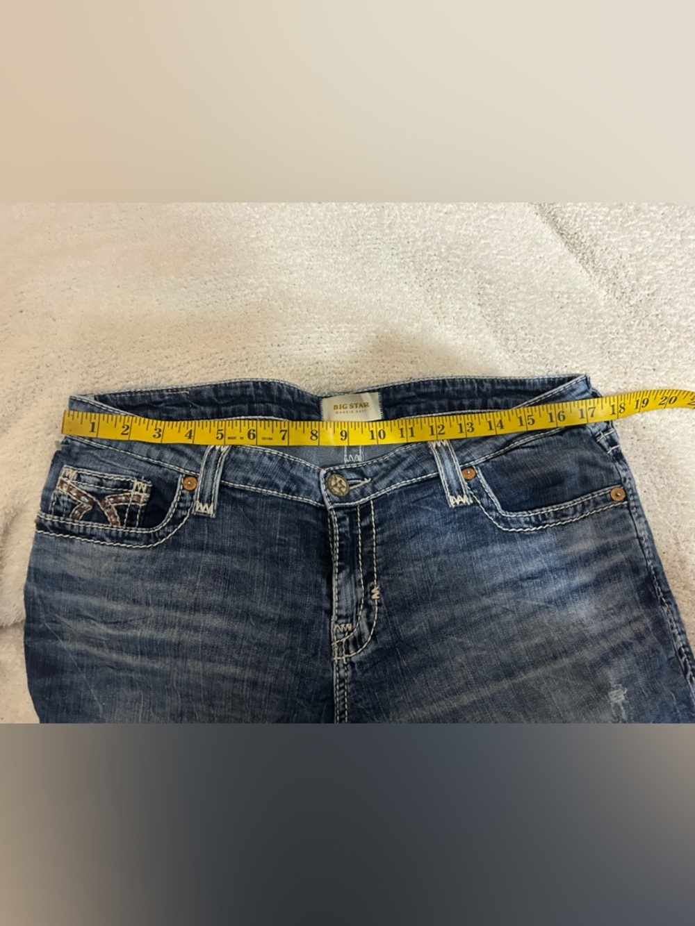 Big Star Womens Jeans Size 34 (18) Maddie Bootcut Thick Stitch Embroidered Denim - Picture 6 of 8